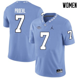 Womens North Carolina #7 Austin Proehl Carolina Blue Jordan Brand College Jersey 895582-110
