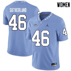 Womens University of North Carolina #46 Bill Sutherland Carolina Blue Jordan Brand Player Jersey 472787-852