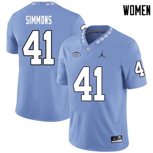 Women North Carolina #41 Brian Simmons Carolina Blue Jordan Brand Embroidery Jerseys 332171-478