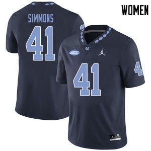 Womens UNC #41 Brian Simmons Navy Jordan Brand NCAA Jerseys 696716-577