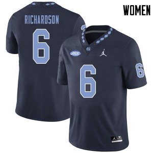 Womens Tar Heels #6 Bryson Richardson Navy Jordan Brand Alumni Jersey 415981-627