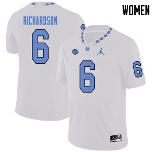 Womens UNC Tar Heels #6 Bryson Richardson White Jordan Brand Player Jerseys 258920-710