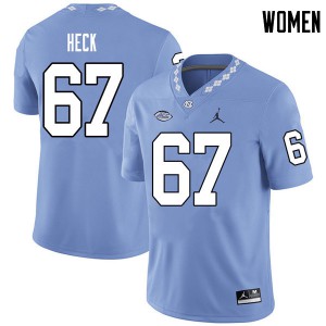Women UNC Tar Heels #67 Charlie Heck Carolina Blue Jordan Brand NCAA Jerseys 455126-945