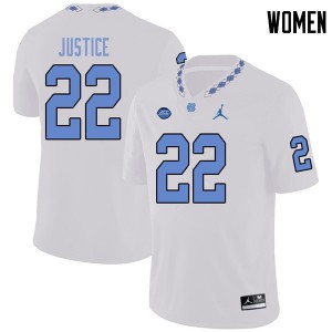 Womens Tar Heels #22 Charlie Justice White Jordan Brand Stitch Jerseys 727969-717