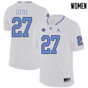 Womens University of North Carolina #27 Chavis Little White Jordan Brand Official Jerseys 212681-301