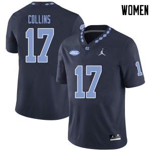Womens University of North Carolina #17 Chris Collins Navy Jordan Brand Player Jerseys 428521-831