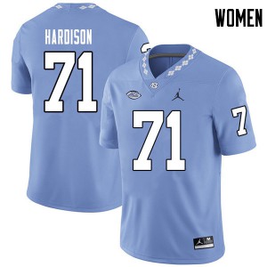 Women's UNC #71 Dee Hardison Carolina Blue Jordan Brand College Jerseys 421048-915