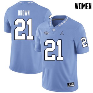 Womens North Carolina Tar Heels #21 Dyami Brown Carolina Blue Jordan Brand Player Jerseys 661072-404