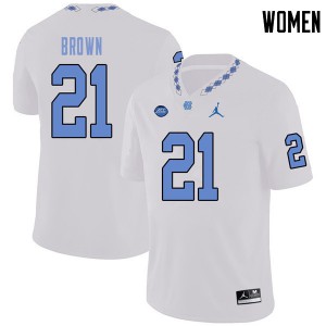 Womens North Carolina #21 Dyami Brown White Jordan Brand Alumni Jerseys 609630-661