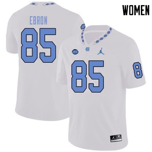Women UNC #85 Eric Ebron White Jordan Brand Football Jersey 472717-294