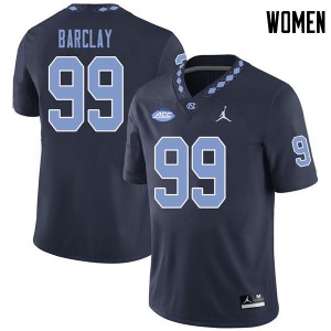Womens University of North Carolina #99 George Barclay Navy Jordan Brand Football Jerseys 585360-816