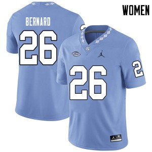 Women University of North Carolina #26 Giovani Bernard Carolina Blue Jordan Brand Official Jersey 378323-537