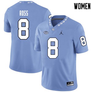 Women's North Carolina Tar Heels #8 Greg Ross Carolina Blue Jordan Brand High School Jerseys 222506-554