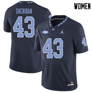 Women UNC #43 Hunter Sheridan Navy Jordan Brand NCAA Jerseys 170463-923