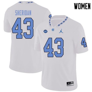 Women University of North Carolina #43 Hunter Sheridan White Jordan Brand NCAA Jerseys 479123-635