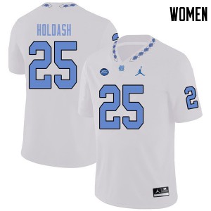Women's North Carolina #25 Irv Holdash White Jordan Brand College Jersey 326041-906