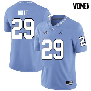 Womens Tar Heels #29 J.K. Britt Carolina Blue Jordan Brand NCAA Jersey 401742-256
