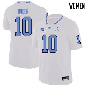 Women's UNC #10 Jace Ruder White Jordan Brand University Jerseys 300852-485