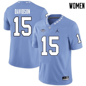Women UNC Tar Heels #15 Jack Davidson Carolina Blue Jordan Brand NCAA Jerseys 854428-526