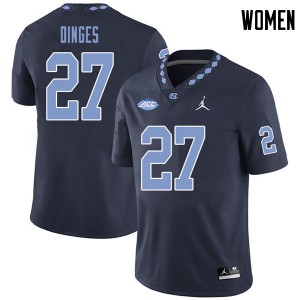 Women UNC Tar Heels #27 Jack Dinges Navy Jordan Brand NCAA Jersey 316378-973