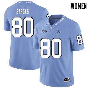 Women UNC #80 Jake Bargas Carolina Blue Jordan Brand Official Jerseys 904010-333
