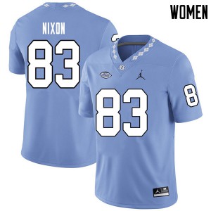 Women's UNC #83 Jalen Nixon Carolina Blue Jordan Brand Alumni Jersey 946738-462