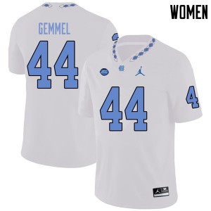 Womens UNC #44 Jeremiah Gemmel White Jordan Brand Stitched Jerseys 776206-365