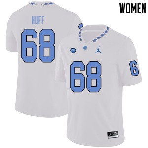 Women's UNC #68 Ken Huff White Jordan Brand Official Jersey 459180-498