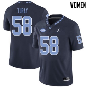 Women's North Carolina #58 Lancine Turay Navy Jordan Brand Alumni Jerseys 381091-957