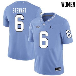 Women's UNC #6 M.J. Stewart Carolina Blue Jordan Brand NCAA Jerseys 895437-843