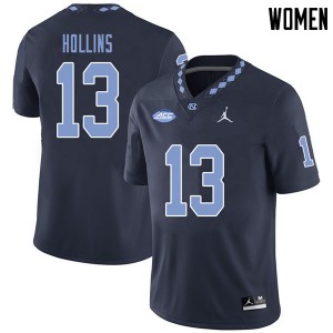 Women's North Carolina Tar Heels #13 Mack Hollins Navy Jordan Brand Football Jerseys 511582-748