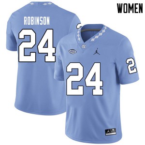 Women's North Carolina #24 Malik Robinson Carolina Blue Jordan Brand Embroidery Jerseys 882321-213