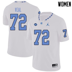 Women North Carolina Tar Heels #72 Mason Veal White Jordan Brand NCAA Jerseys 677530-594
