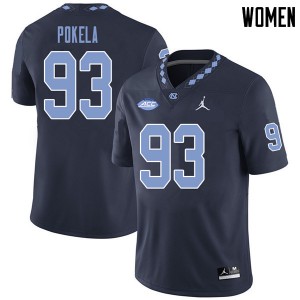 Womens North Carolina Tar Heels #93 Mats Pokela Navy Jordan Brand University Jerseys 950564-962