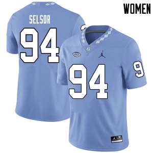 Women University of North Carolina #94 Michael Selsor Carolina Blue Jordan Brand Alumni Jerseys 848686-967