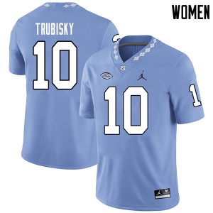 Womens University of North Carolina #10 Mitchell Trubisky Carolina Blue Jordan Brand Player Jerseys 207480-961