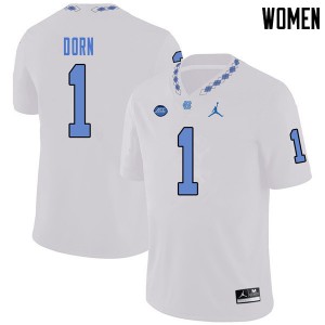 Women North Carolina #1 Myles Dorn White Jordan Brand Football Jersey 771101-555