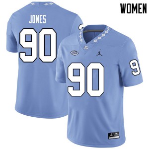 Women UNC #90 Nazair Jones Carolina Blue Jordan Brand High School Jerseys 622561-311