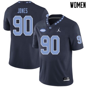 Womens North Carolina #90 Nazair Jones Navy Jordan Brand Embroidery Jersey 909955-955