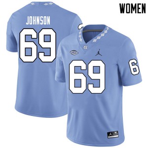 Women's Tar Heels #69 Quiron Johnson Carolina Blue Jordan Brand High School Jersey 252801-737