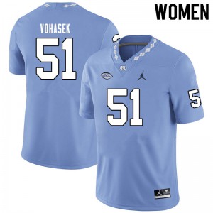 Womens North Carolina #51 Raymond Vohasek Blue Jordan Brand High School Jersey 231353-365