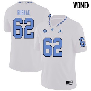 Women's Tar Heels #62 Ron Rusnak White Jordan Brand Alumni Jersey 808085-223