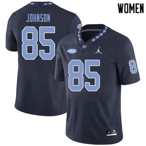 Womens North Carolina Tar Heels #85 Roscoe Johnson Navy Jordan Brand Embroidery Jerseys 876213-967