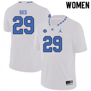 Women's UNC #29 Storm Duck White Jordan Brand NCAA Jersey 590991-786