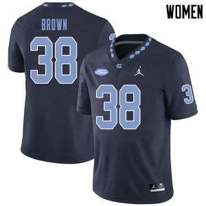 Women's UNC Tar Heels #38 Thomas Brown Navy Jordan Brand Player Jerseys 561351-308