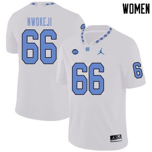 Women's North Carolina #66 Tobechi Nwokeji White Jordan Brand Player Jerseys 656034-687