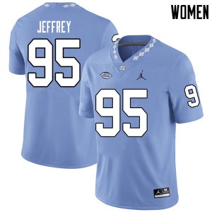 Women's Tar Heels #95 Tolson Jeffrey Carolina Blue Jordan Brand Football Jersey 425770-510