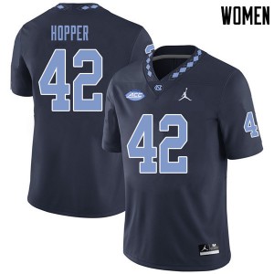 Women's North Carolina #42 Tyrone Hopper Navy Jordan Brand University Jersey 804643-448