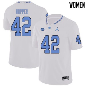 Women North Carolina #42 Tyrone Hopper White Jordan Brand Official Jerseys 971389-706