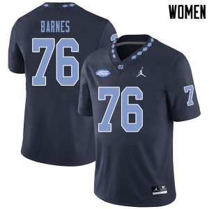 Women's North Carolina Tar Heels #76 William Barnes Navy Jordan Brand Football Jerseys 688871-180